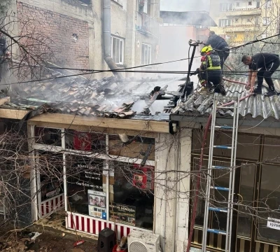 Buharkent&rsquo;te iş yeri yangını
