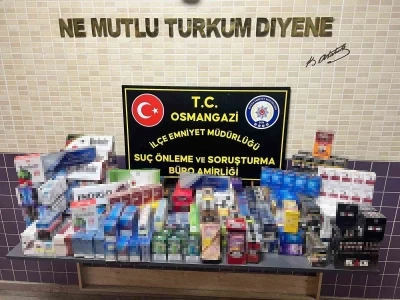 Bursa&rsquo;da 2 bin adet g&uuml;mr&uuml;k ka&ccedil;ağı sigara ele ge&ccedil;irildi
