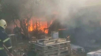 Bursa’da bağ evi alev alev yandı
