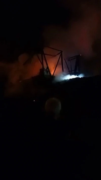 Bursa’da çıkan yangında samanlık kullanılamaz hale geldi
