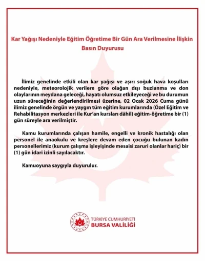 Bursa&rsquo;da eğitime kar engeli
