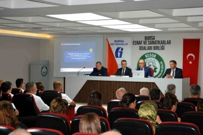 Bursa&rsquo;da esnaflar vergi bor&ccedil;larında d&uuml;ş&uuml;k faizli &ouml;deme ve taksitle ilgili bilgilendirildi
