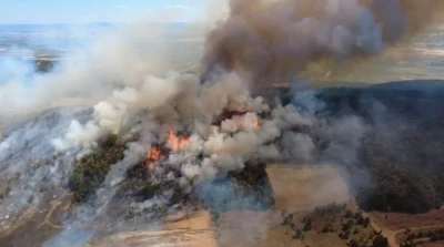 Bursa’da orman yangını havadan görüntülendi
