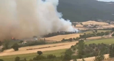 Bursa’da orman yangınına havadan ve karadan müdahale
