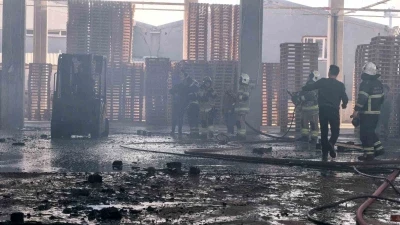 Bursa’da palet fabrikası alevlere teslim oldu
