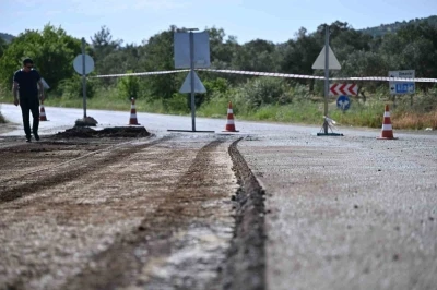 B&uuml;y&uuml;ks&uuml;mb&uuml;ller-Ortak&ouml;y yolunda sıcak asfalt mesaisi
