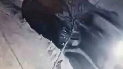 Buzda kayan ara&ccedil; park halindeki otomobile &ccedil;arptı
