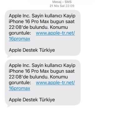 &Ccedil;alınan iPhone&rsquo;lar i&ccedil;in yeni dolandırıcılık y&ouml;ntemi: Apple&rsquo;dan gelmiş gibi mesaj atıp telefonu ele ge&ccedil;iriyorlar
