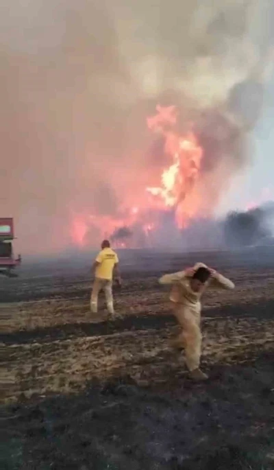 Çanakkale’de alev savaşçılarının zorlu mücadelesi kamerada
