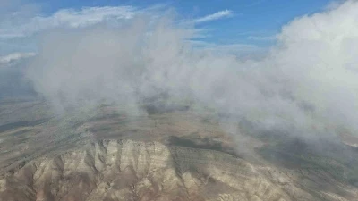 &Ccedil;ankırı&rsquo;yı kaplayan sis bulutları havadan g&ouml;r&uuml;nt&uuml;lendi
