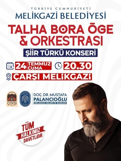 &Ccedil;arşı Melikgazi&rsquo;de şiir ve t&uuml;rk&uuml; sesleri y&uuml;kselecek
