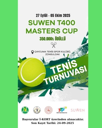 Çaycuma, Suwen Cup T400 Masters Tenis Turnuvasına ev sahipliği yapacak
