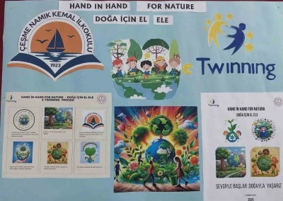 Çeşmeli öğrenciler, doğa dostu ’eTwinning’ projesinde buluştu
