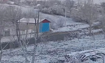 &Ccedil;i&ccedil;ekdağı il&ccedil;esinde Nisan ayında kar yağdı
