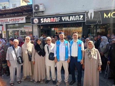 &Ccedil;ine&rsquo;de hacı adayları dualarla uğurlandı
