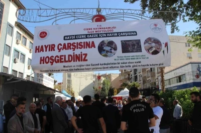 Cizre Müftülüğü, Gazze’ye yardım göndermek için  hayır çarşısı kurdu
