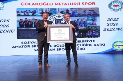 &Ccedil;olakoğlu Metalurji Spor Kul&uuml;b&uuml;&rsquo;ne KASKF&rsquo;den başarı plaketi
