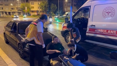 Çorlu’da elektrikli motosikletli kaygan zeminde devrildi: 1 yaralı
