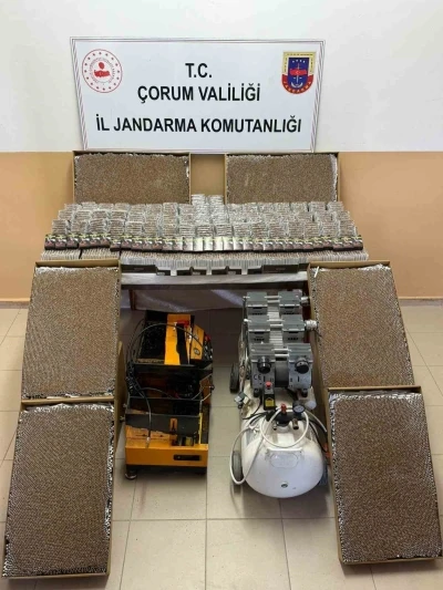 Çorum’da 56 bin 980 adet doldurulmuş makaron ele geçirdi: 2 gözaltı
