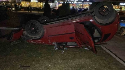 &Ccedil;orum&rsquo;da otomobil takla attı: 1 yaralı
