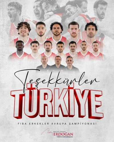 Cumhurbaşkanı Erdoğan’dan A Milli Erkek Basketbol Takımı’na tebrik
