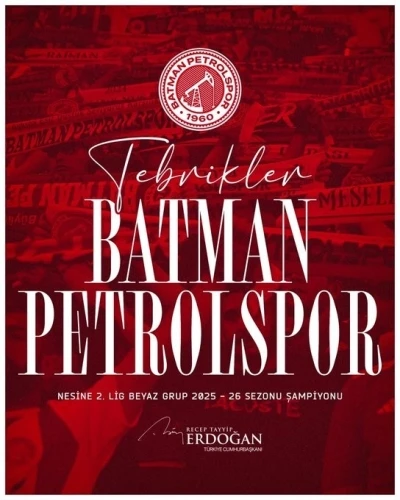 Cumhurbaşkanı Erdoğan&rsquo;dan Batman Petrolspor&rsquo;a tebrik mesajı

