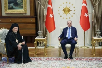 Cumhurbaşkanı Erdoğan, Fener Rum Patriği Bartholomeos&rsquo;u kabul etti
