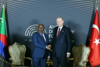 Cumhurbaşkanı Erdoğan Komorlar Birliği Cumhurbaşkanı Assoumani Azali ile g&ouml;r&uuml;şt&uuml;
