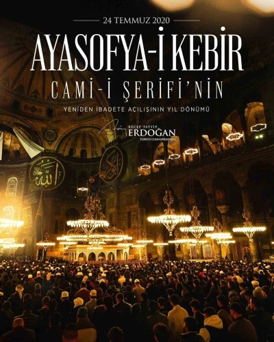 Cumhurbaşkanı Erdoğan: "Ayasofya&rsquo;nın dirilişi m&uuml;barek olsun"
