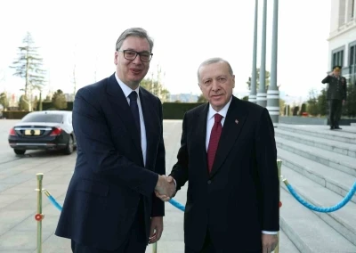 Cumhurbaşkanı Erdoğan, Sırbistan Cumhurbaşkanı Vucic ile bir araya geldi
