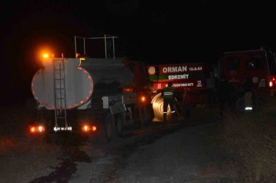 Cunda Adası’nda korkutan makilik yangını
