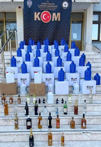 Denizli’de 642 litre kaçak alkol  yakalandı
