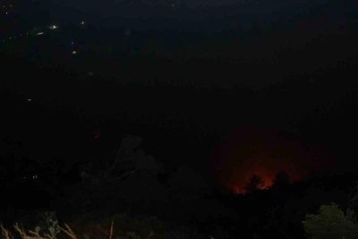 Denizli&rsquo;deki orman yangını gece saatlerinde r&uuml;zgarın etkisiyle tekrardan etkili oldu
