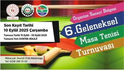 Denizli OSB’de Geleneksel Masa Tenisi Turnuvası için kayıtlar başladı

