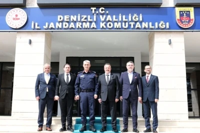 Denizli OSB y&ouml;netiminden İl Jandarma Komutanlığına ziyaret
