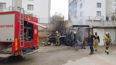 Depoda &ccedil;ıkan yangında t&uuml;p bomba gibi patladı
