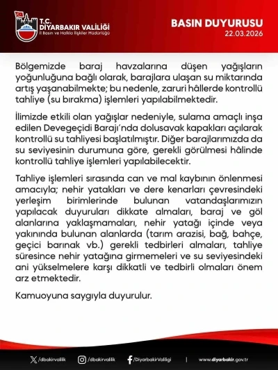 Devege&ccedil;idi Barajı&rsquo;nda su tahliyesine başlandı

