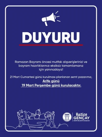 Didim Belediyesi&rsquo;nden bayram &ouml;ncesi pazar d&uuml;zenlemesi
