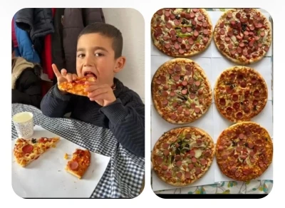 Diyadin&rsquo;de &ouml;ğrencilerden renkli pizza etkinliği
