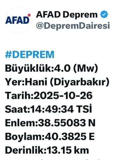 Diyarbakır’da korkutan deprem
