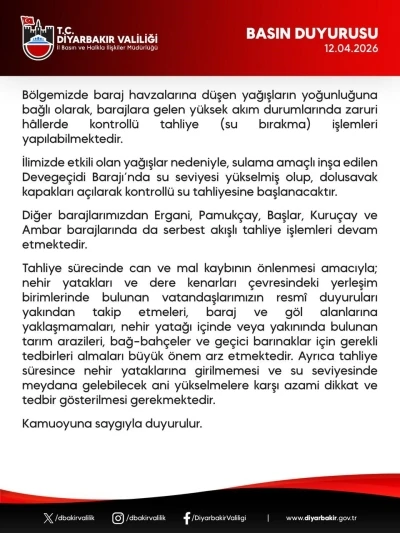 Diyarbakır&rsquo;daki 5 barajda tahliye işlemi
