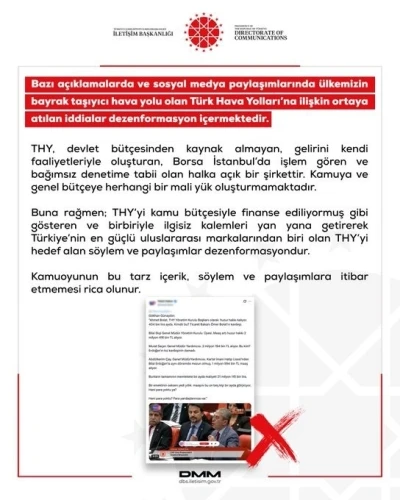 DMM&rsquo;den THY&rsquo;ye ilişkin iddialara a&ccedil;ıklama
