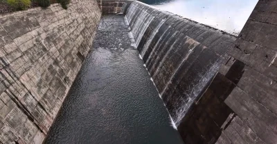 Dolusavaktan taşan su dron ile g&ouml;r&uuml;nt&uuml;lendi
