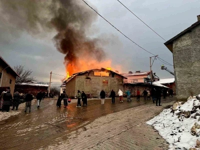 Domani&ccedil;&rsquo;te ahır yangını korkuttu
