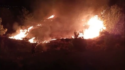 Düğün sırasında çalılık alanda yangın çıktı: Ormana sıçramadan söndürüldü
