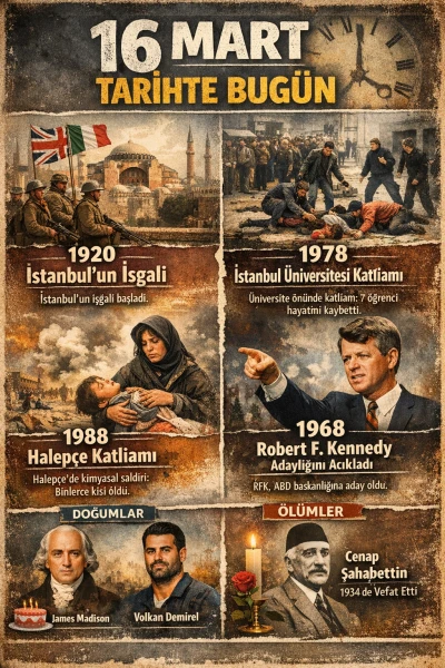  D&uuml;nya ve T&uuml;rkiye&rsquo;de 16 Mart