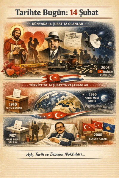 Tarihte Bug&uuml;n: 14 Şubat&rsquo;ta D&uuml;nya ve T&uuml;rkiye&rsquo;de Yaşananlar