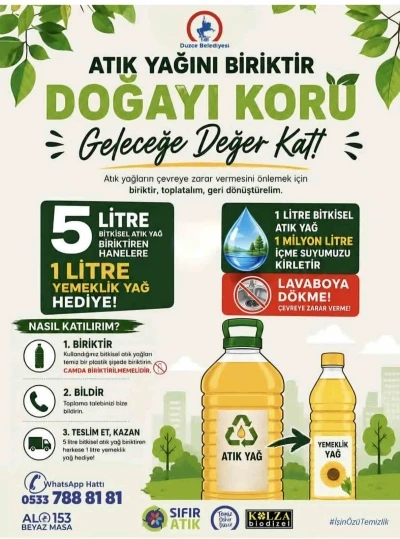 D&uuml;zce Belediyesi&rsquo;nden atık yap kampanyası
