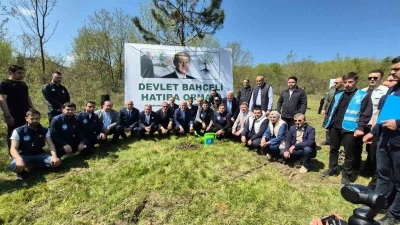 D&uuml;zce&rsquo;de Devlet Bah&ccedil;eli Hatıra Ormanı&rsquo;na fidan dikildi
