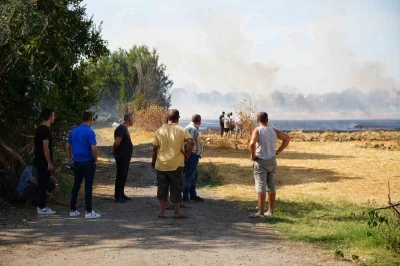 Edirne’de anız yangını ahırlara sıçramadan söndürüldü
